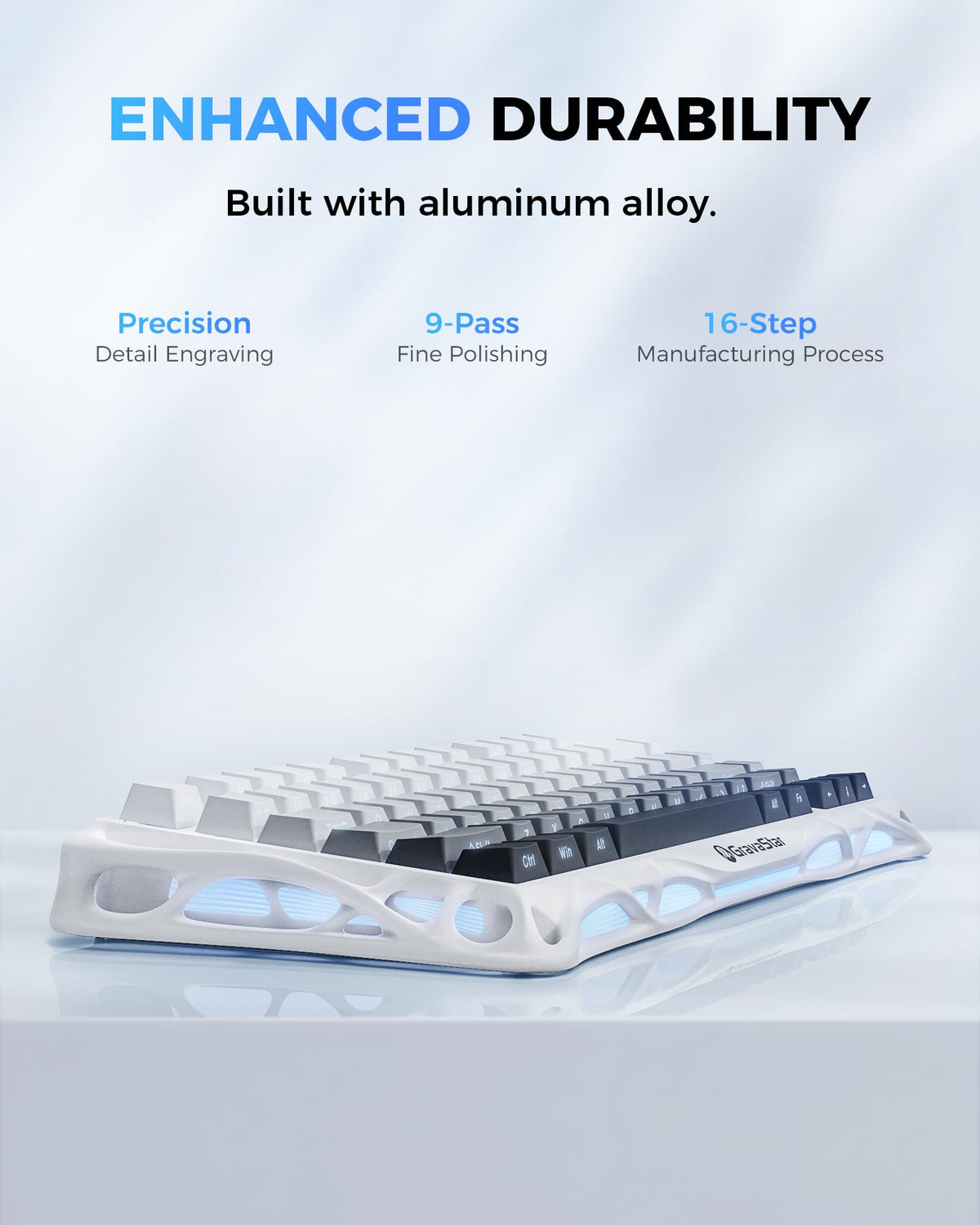 GravaStar Mercury K1 75% Wireless Mechanical Gaming Keyboard RGB Backlit