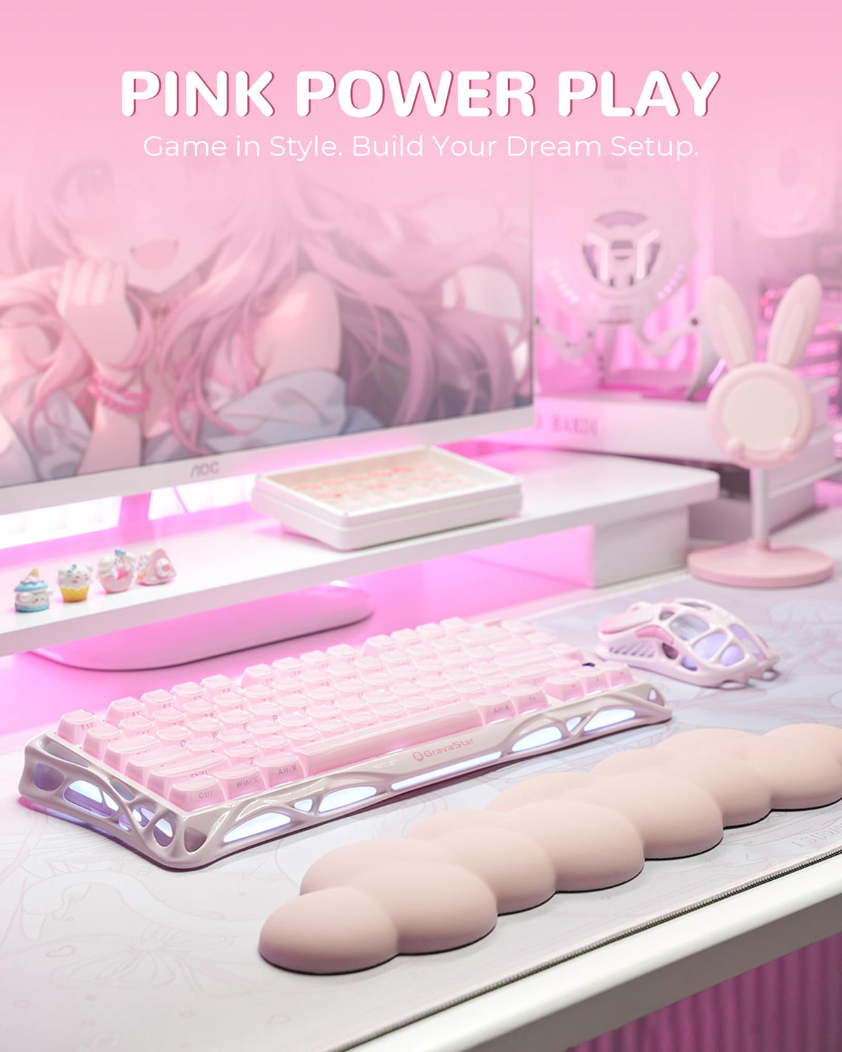 GravaStar Mercury K1 75% Wireless Mechanical Gaming Keyboard RGB Backlit
