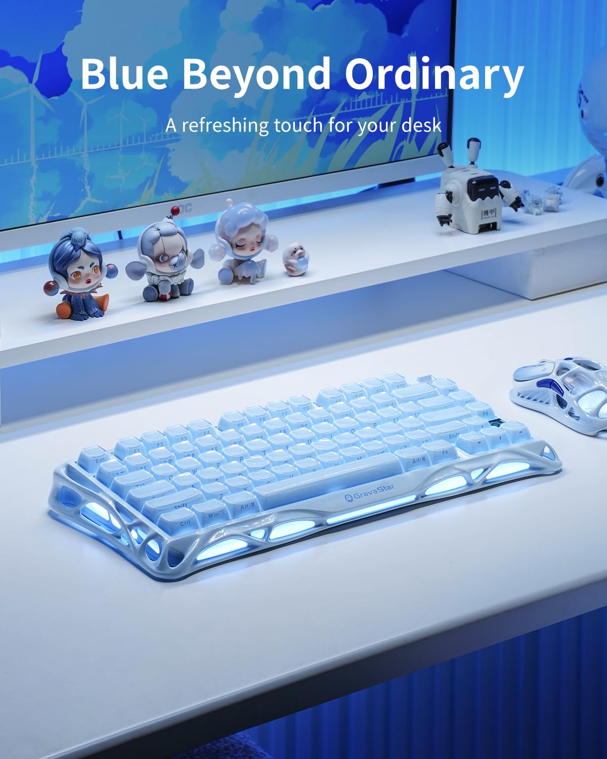 GravaStar Mercury K1 75% Wireless Mechanical Gaming Keyboard RGB Backlit