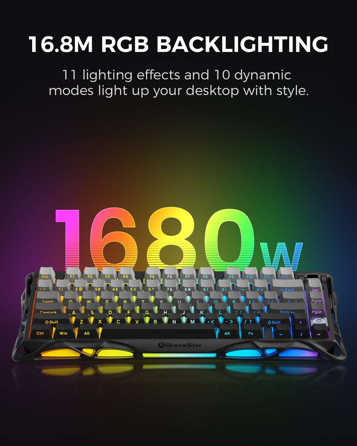 GravaStar Mercury K1 75% Wireless Mechanical Gaming Keyboard RGB Backlit