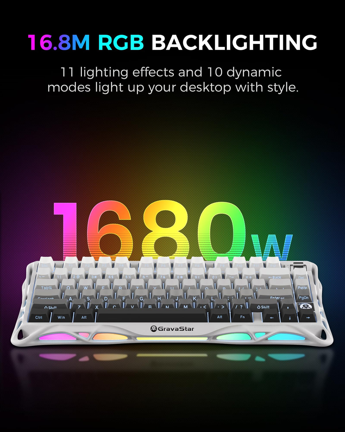 GravaStar Mercury K1 75% Wireless Mechanical Gaming Keyboard RGB Backlit