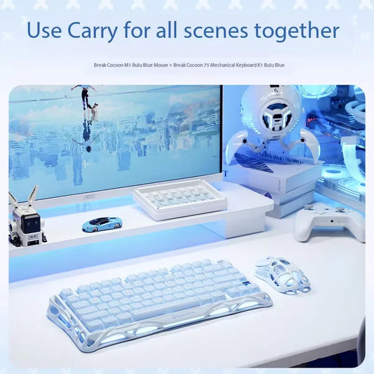 Mouse GravaStar M1 Pro Sensor PAW3395 Color Azul y Purpura