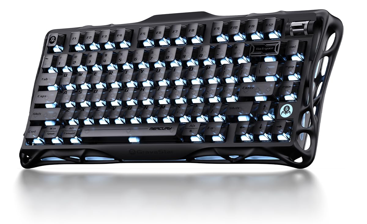 GravaStar Mercury K1 75% Wireless Mechanical Gaming Keyboard RGB Backlit