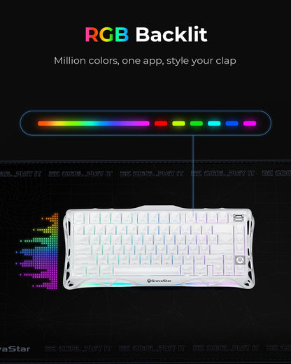 GravaStar Mercury K1 75% Wireless Mechanical Gaming Keyboard RGB Backlit
