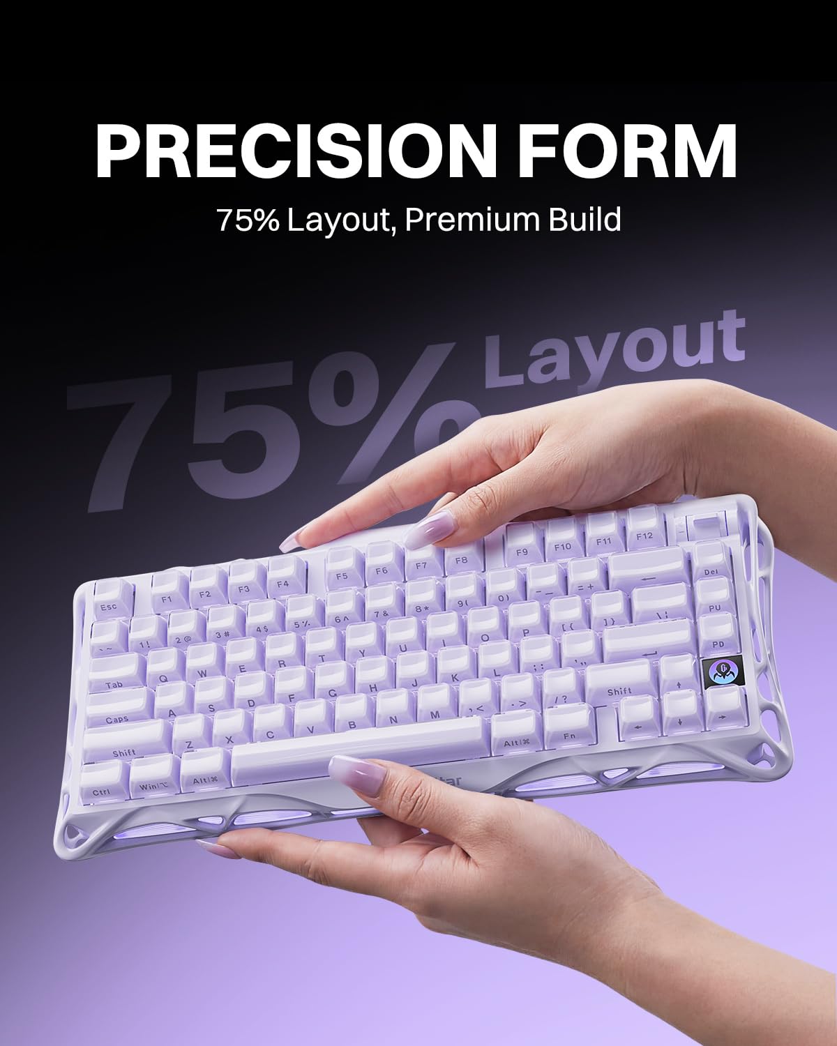 GravaStar Mercury K1 75% Wireless Mechanical Gaming Keyboard RGB Backlit