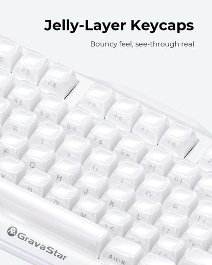 GravaStar Mercury K1 75% Wireless Mechanical Gaming Keyboard RGB Backlit