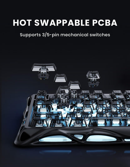 GravaStar Mercury K1 75% Wireless Mechanical Gaming Keyboard RGB Backlit