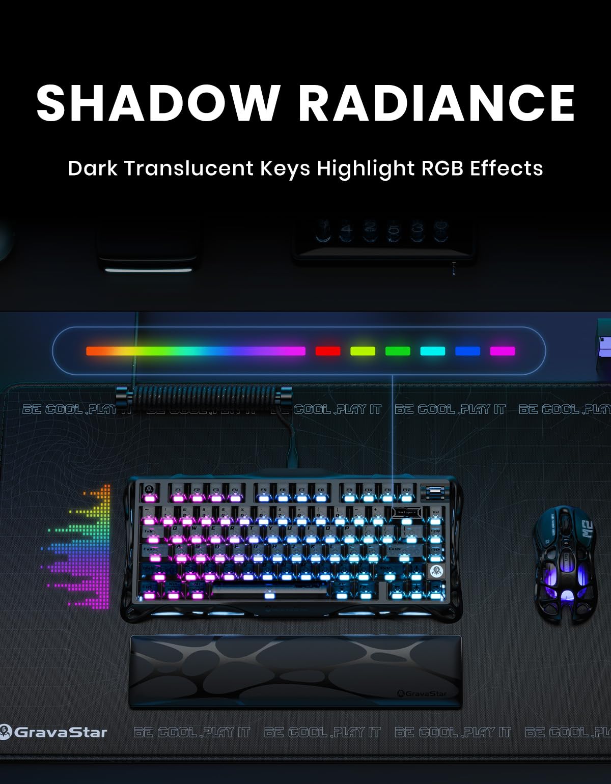 GravaStar Mercury K1 75% Wireless Mechanical Gaming Keyboard RGB Backlit