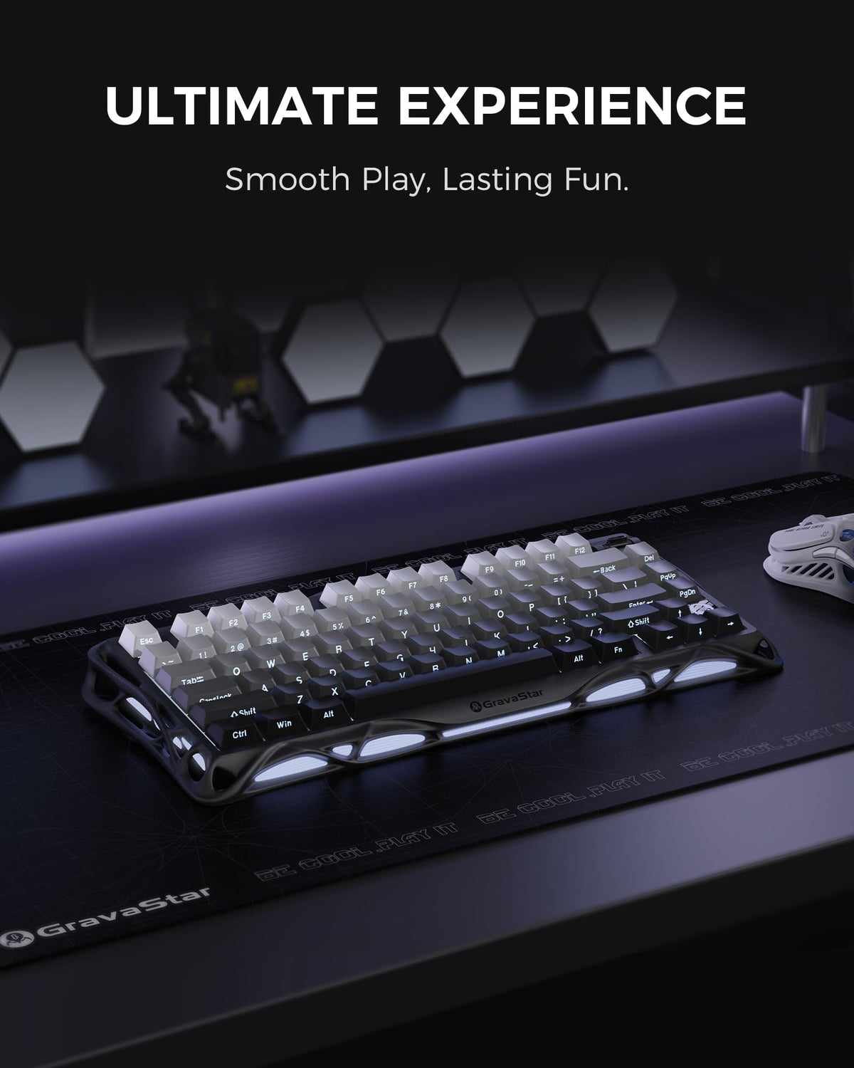 GravaStar Mercury K1 75% Wireless Mechanical Gaming Keyboard RGB Backlit