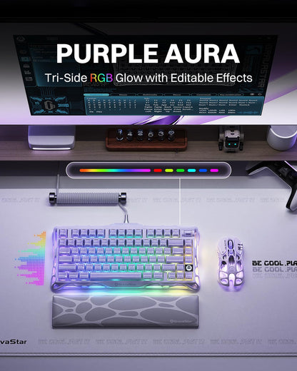 GravaStar Mercury K1 75% Wireless Mechanical Gaming Keyboard RGB Backlit