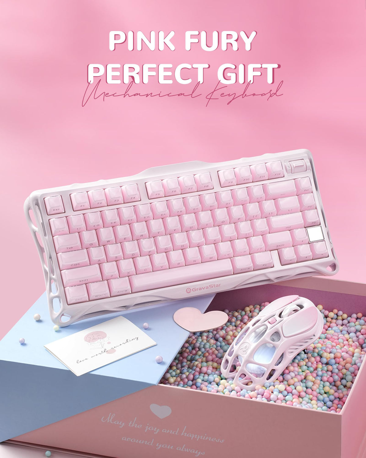 GravaStar Mercury K1 75% Wireless Mechanical Gaming Keyboard RGB Backlit