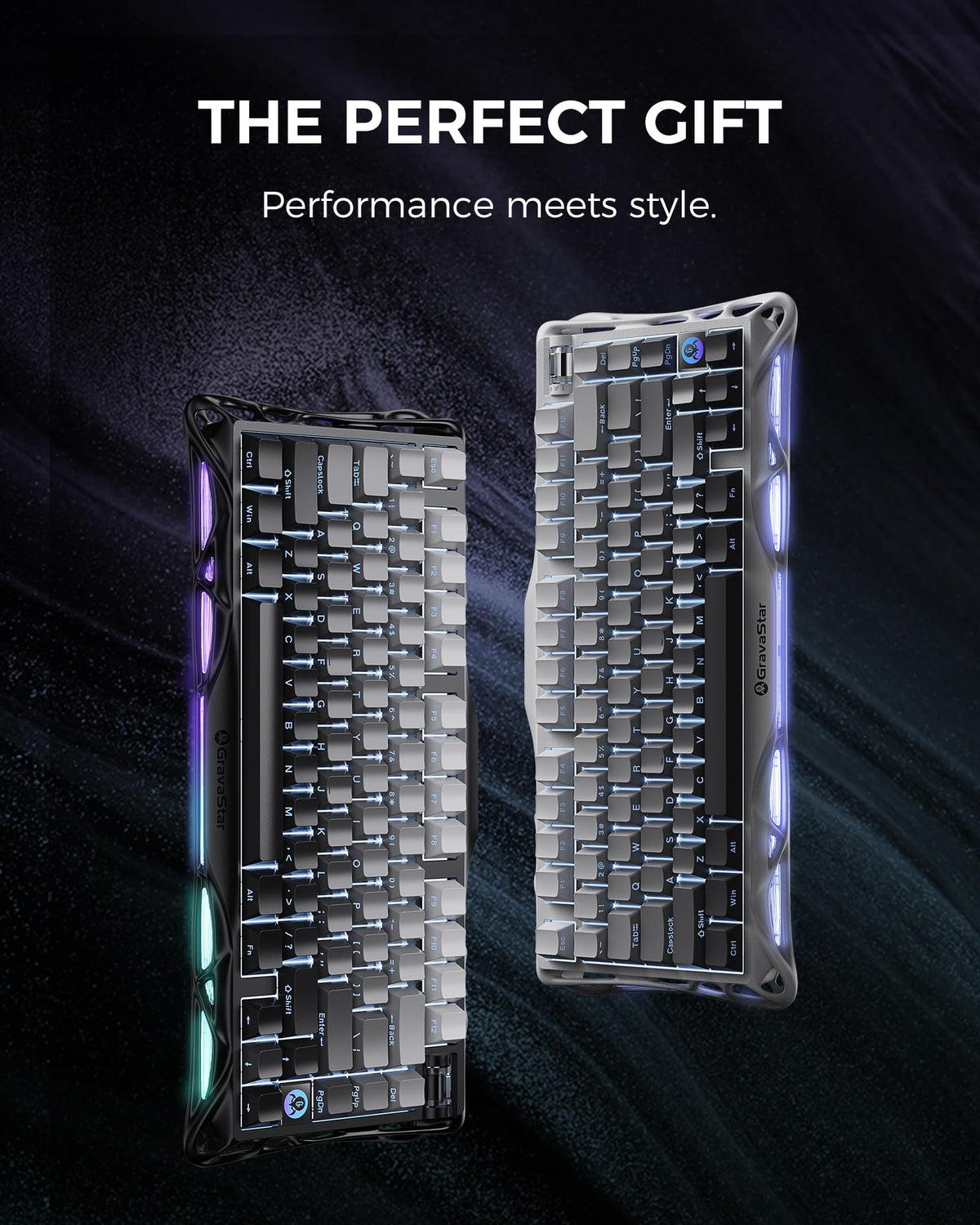 GravaStar Mercury K1 75% Wireless Mechanical Gaming Keyboard RGB Backlit