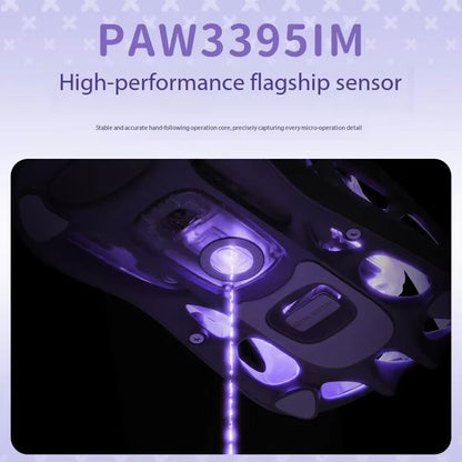 Mouse GravaStar M1 Pro Sensor  PAW3395  Color Azul y Purpura