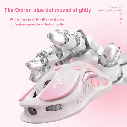 GravaStar Wireless Mouse Wired  the Third Mock Examination Game Mouse Lightweight Hollow Long Endurance RGB Rose Powder