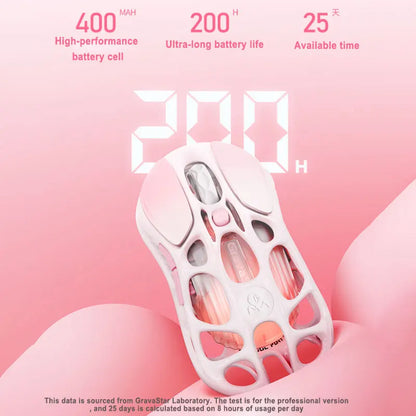 GravaStar Wireless Mouse Wired  the Third Mock Examination Game Mouse Lightweight Hollow Long Endurance RGB Rose Powder