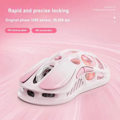 GravaStar Wireless Mouse Wired  the Third Mock Examination Game Mouse Lightweight Hollow Long Endurance RGB Rose Powder