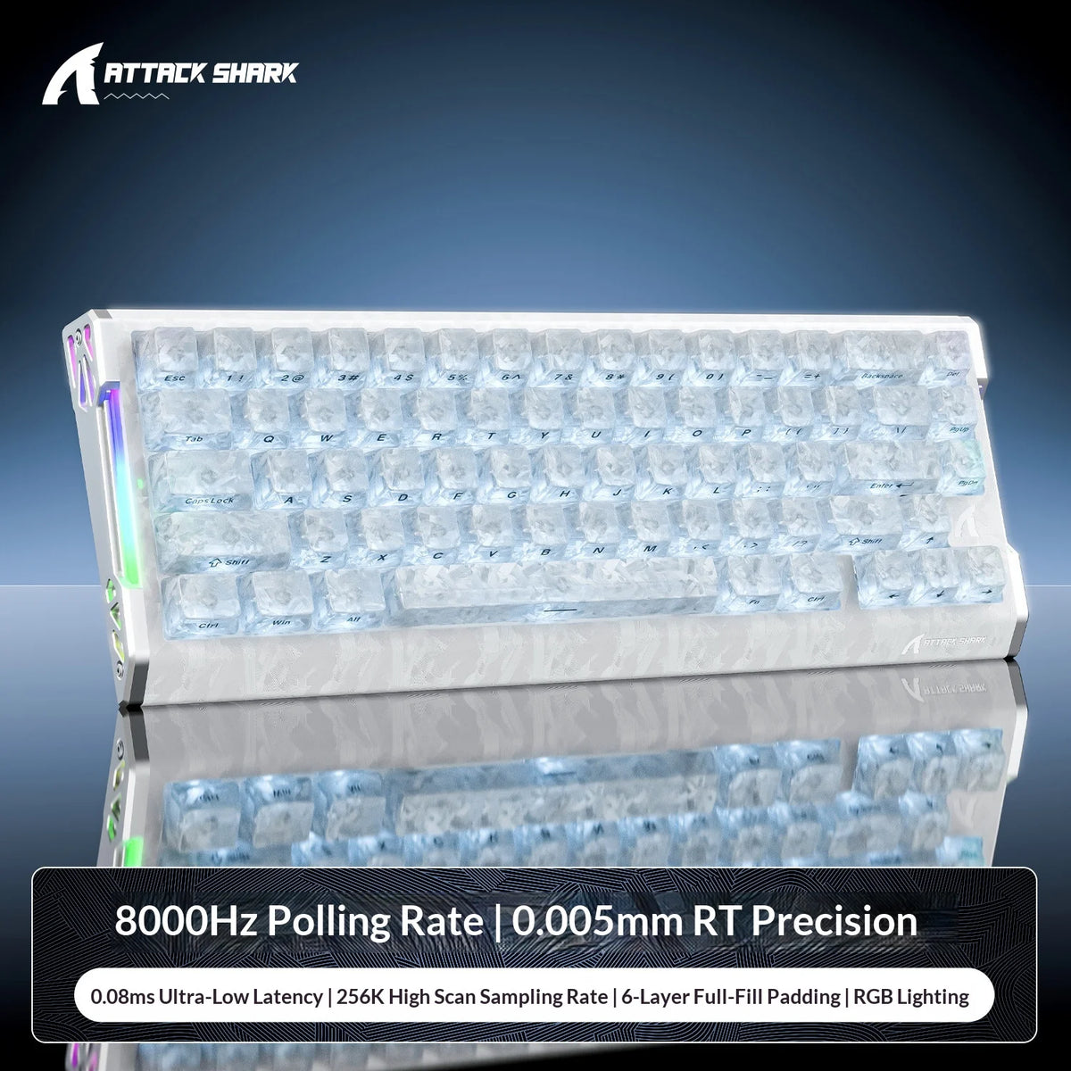 ATTACK SHARK  Teclado Magnetico R68HE  Polling Rate 8K