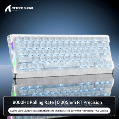 ATTACK SHARK  Teclado Magnetico R68HE  Polling Rate 8K